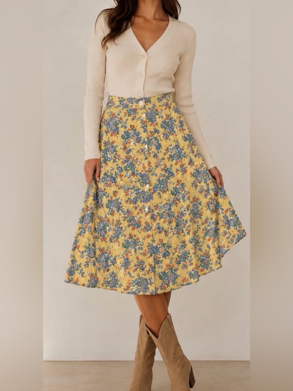 Vintage 90s GAP floral midi skirt